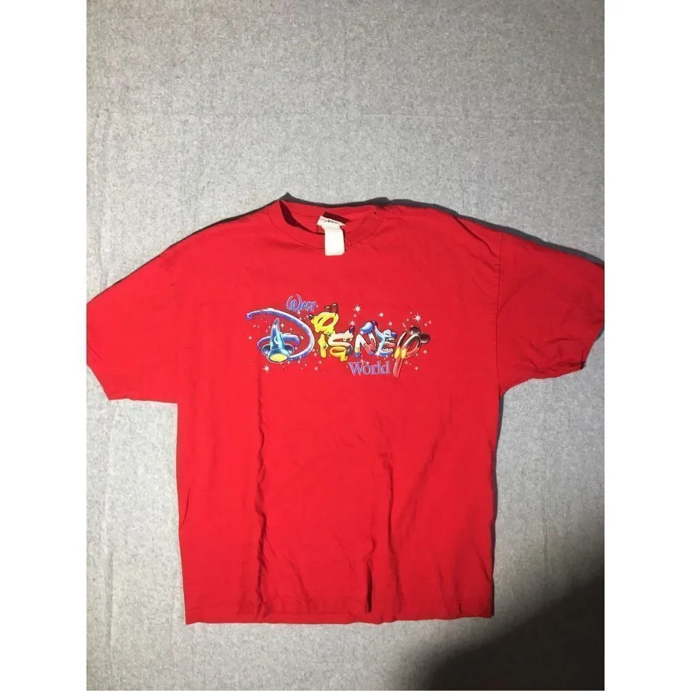 Mens Walt Disney World Shirt Size 2XL Red Characters Disney Adult Classic Basic